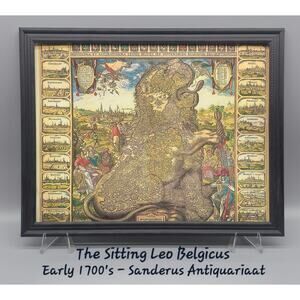 Vintage map - World map - The sitting Leo Belgicus - Early 1700's
